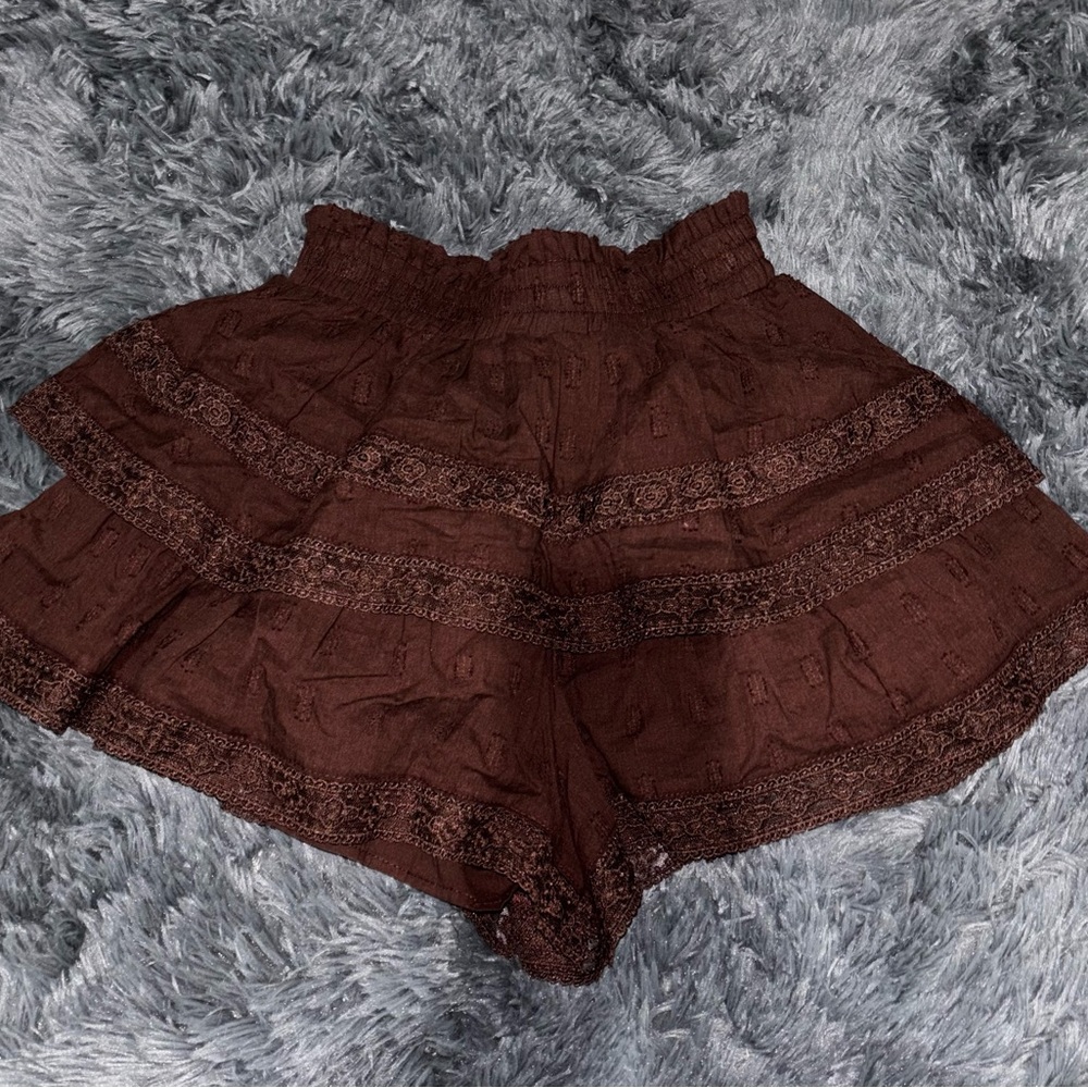 Altar'd State Chocolate Lace Shorts